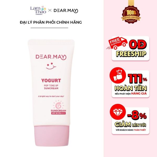Kem Chống Nắng Nâng Tông Thuần Chay Dearmay Yogurt Pop Tone Up Suncream SPF50+ PA++++