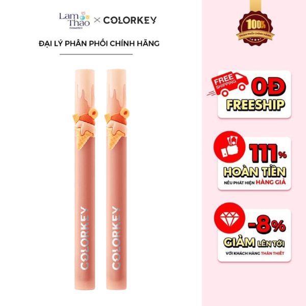 Son Kem Lì Siêu Mịn Môi Colorkey Soft Matte Water Tint Lipstick Ice Cream