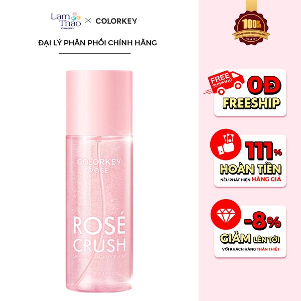 Xịt Thơm Colorkey Rose Crush Shimmer Fragrance Mist