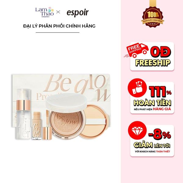 [TĂNG CKĐ 2.5G + XỊT KHÓA NỀN 30ML] [TẶNG KÈM LÕI REFILL] Phấn Nước Espoir Pro Tailor Be Glow Cushion New Class Golden Hour Edition