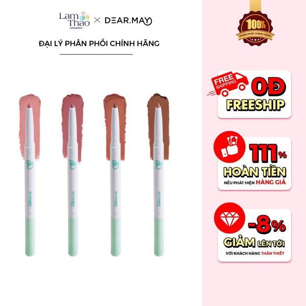 [MUA 2 CHÌ KẺ MÔI TẶNG 1 KẸP HOA SỨ SIZE LỚN] Chì Viền Môi Dearmay 2in1 Plumpy Lip Liner