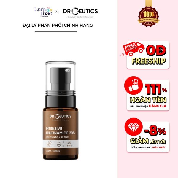 Tinh Chất Hỗ Trợ Giảm Thâm Sáng Da & Kiềm Dầu DrCeutics Intensive Niacinamide 20% With 5% NAG + 3% NAC
