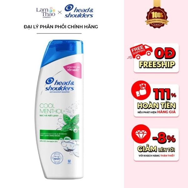 Dầu Gội Bạc Hà Mát Lạnh Head & Shoulders Anti-Drandruff Cool Menthol