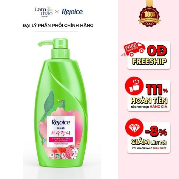 Dầu Gội Rejoice Hương Hoa Hồng Jeju Thơm Mềm Mượt