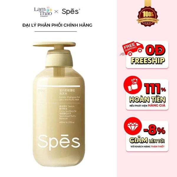 Dầu Gội Giúp Tóc Suôn Mượt Và Bồng Bềnh Spes Keratin Shampoo For Silky And Fluffy Hair