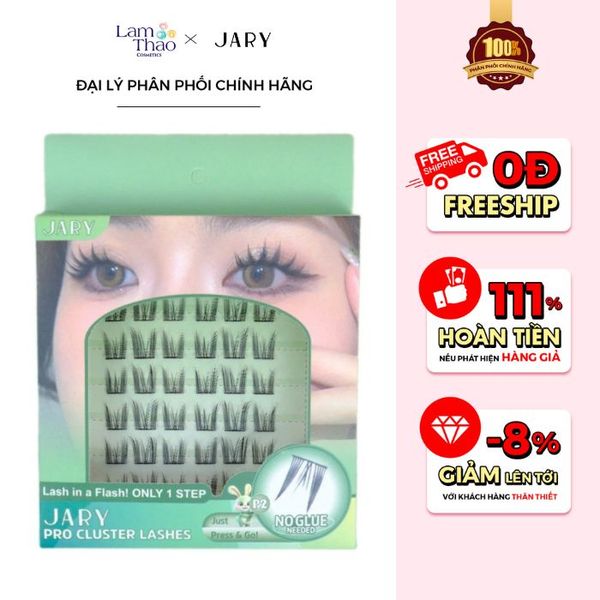 Lông Mi Cụm Có Sẵn Keo Jary Pro Cluster Lashes Hộp Nhựa 6 Hàng