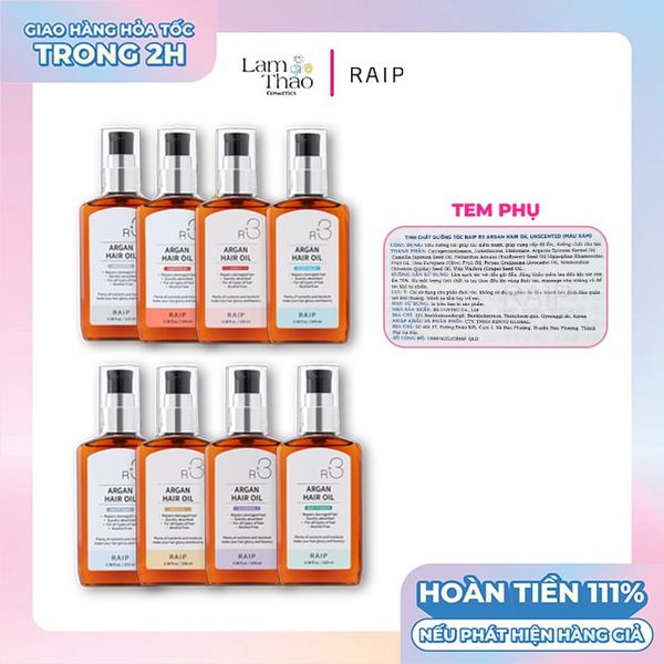 Dầu Dưỡng Giúp Hồi Phục Tóc Hư Tổn Raip R3 Argan Hair Oil 100ml ( Mẫu Mới )