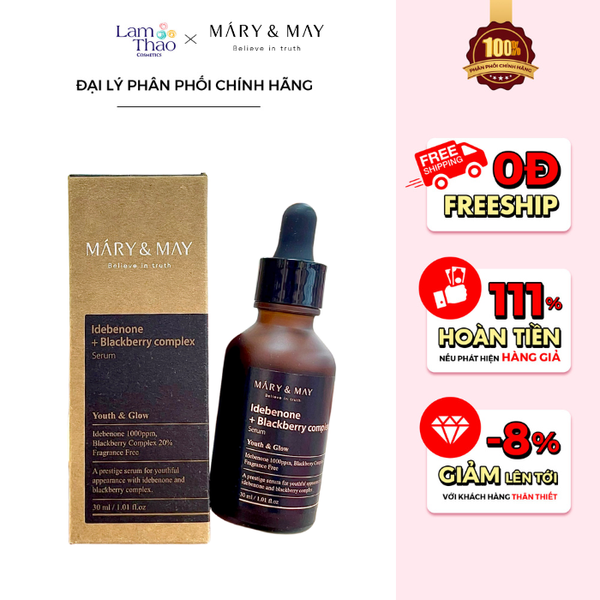 Tinh Chất Làm Sáng Da Ngừa Lão Hóa Mary & May Idebenone + Blackberry Complex Serum