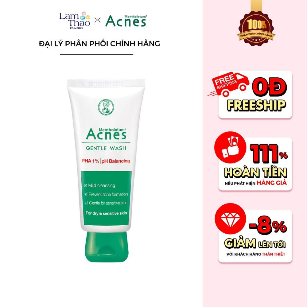 Gel Rửa Mặt Hỗ Trợ Ngăn Ngừa Mụn Dành Cho Da Khô Và Da Nhạy Cảm Acnes Gentle Wash Gentle Wash