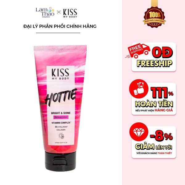 [HĐ 288K KISS MY BODY TẶNG 1 TÚI TOTE] Dưỡng Thể Chống Nắng Kiss My Body Bright & Shine SPF30 PA+++ Perfume Lotion
