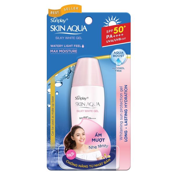 Gel Chống Nắng Dưỡng Da Trắng Mịn Sunplay Skin Aqua Silky White Gel SPF 50+ PA++++