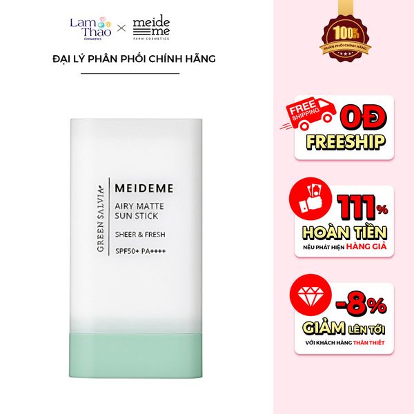 Thanh Lăn Chống Nắng Meideme Green Salvia Airy Matte Sun Stick SPF50+ PA++++