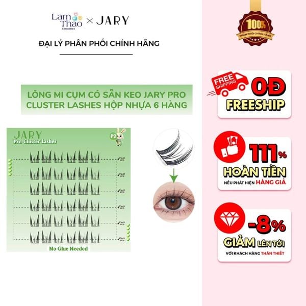 Lông Mi Cụm Có Sẵn Keo Jary Pro Cluster Lashes