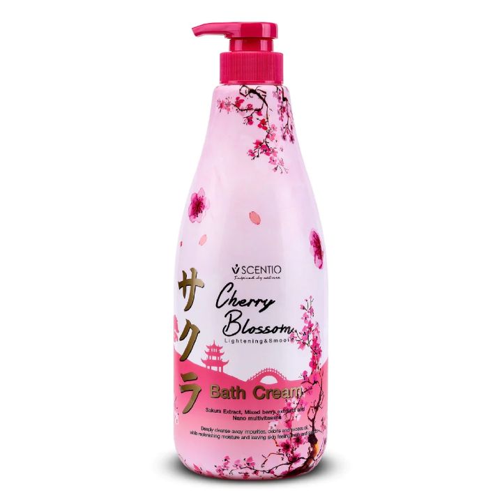 Sữa Tắm Dưỡng Trắng Da Beauty Buffet Scentio Cherry Blossom Lightening & Smooth Bath Cream