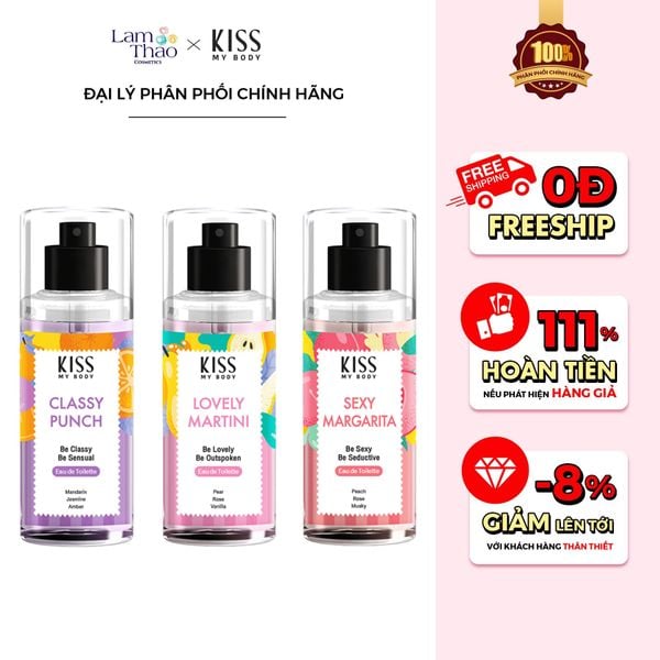 [HĐ 288K KISS MY BODY TẶNG 1 TÚI TOTE] Xịt Thơm Toàn Thân Hương Nước Hoa Kiss My Body Eau De Toilette