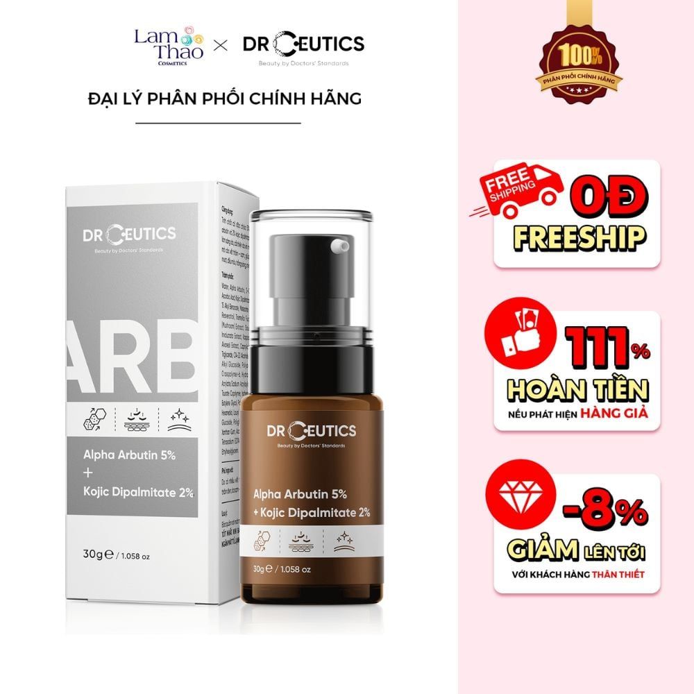 Tinh Chất Làm Sáng Da Và Hỗ Trợ Làm Mờ Thâm Nám DrCeutics Alpha Arbutin Alpha Arbutin 5% Và Kojic Dipalmitate 2%