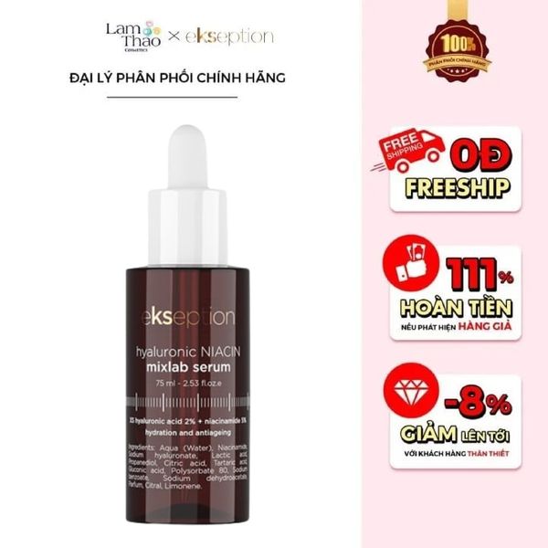 Tinh Chất Hỗ Trợ Giảm Mụn Xóa Thâm Ekseption Hyaluronic Niacin Mixlab