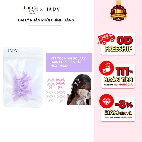 Kẹp Tóc Hình Nơ Jary Hair Clip Set 5 Cái
