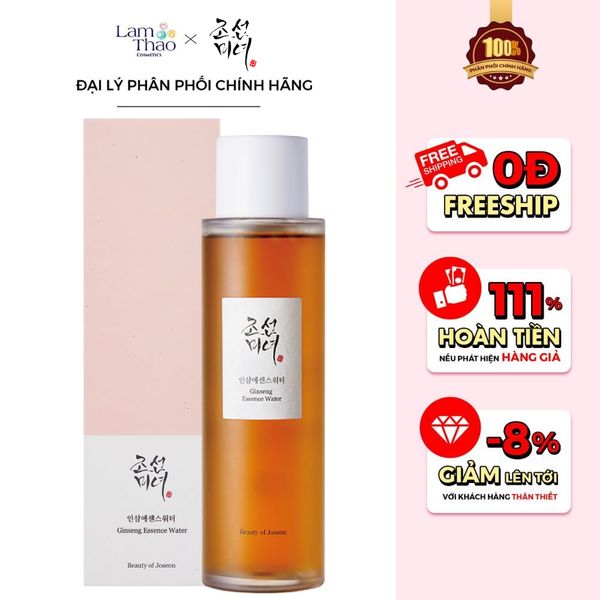 Nước Hoa Hồng Chiết Xuất Nhân Sâm Hỗ Trợ Cấp Ẩm Trẻ Hoá Beauty Of Joseon Ginseng Essence Water 150ml