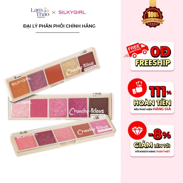 Bảng Phấn Mắt 5 Màu Silkygirl Crunchy Licious Shadow Bar