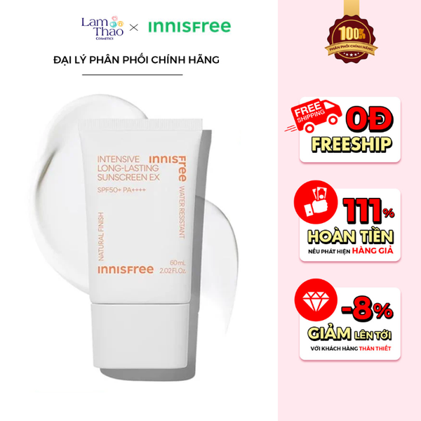 Kem Chống Nắng Chuyên Sâu Lâu Trôi Cho Da Dầu Innisfree Intensive Long Lasting Sunscreen Ex SPF50+ PA++++