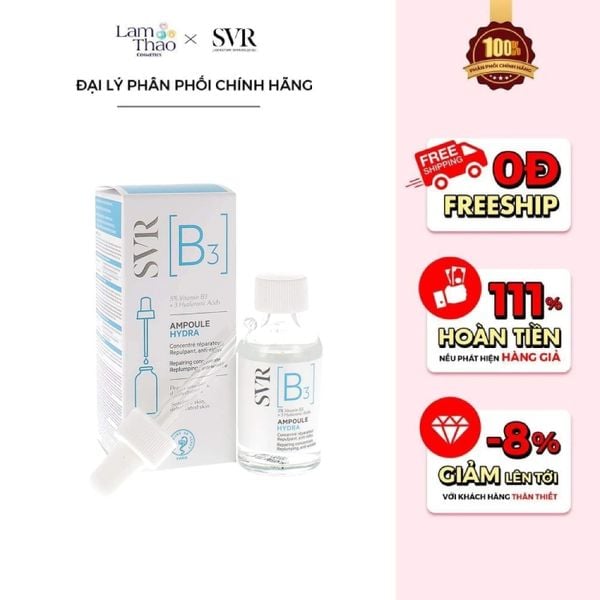 Tinh Chất Dưỡng Ẩm Hỗ Trợ Chống Nhăn Và Phục Hồi Da SVR B3 Ampoule Hydra