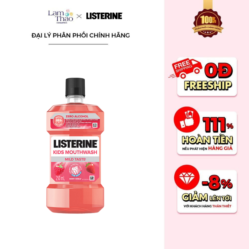 Nước Súc Miệng Listerine Kids Cho Trẻ Trên 6 Tuổi 250ml