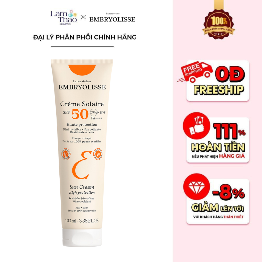 Kem Chống Nắng Chống UV Phổ Rộng Embryolisse Sun Cream High Protection