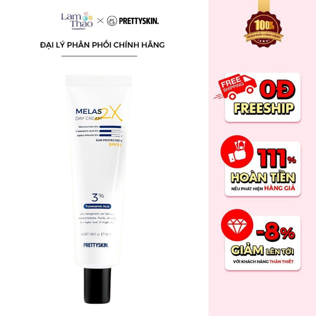 Kem Dưỡng Hỗ Trợ Mờ Thâm Ban Ngày Pretty Skin Melas 2X Cream Day