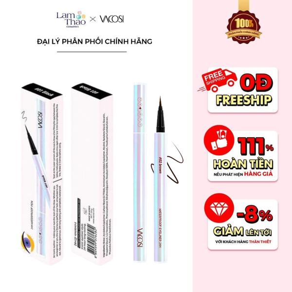 Bút Kẻ Mắt Kháng Nước Không Lem Vacosi Waterproof Eyeliner 24H [ Mẫu Mới ]