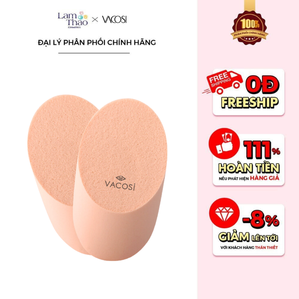 Bông Phấn Ướt Xúc Xích Vacosi Elipse Sponge