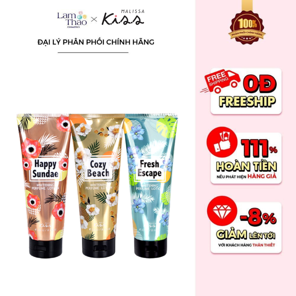 Sữa Dưỡng Thể Malissa Kiss Sunshine Whitening Perfume Body Lotion