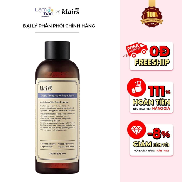 Nước Hoa Hồng Klairs Supple Preparation Facial Toner