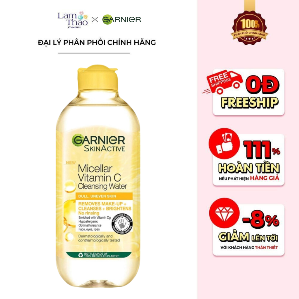 Nước Tẩy Trang Làm Sáng Da Garnier Micellar Cleansing Water Vitamin C