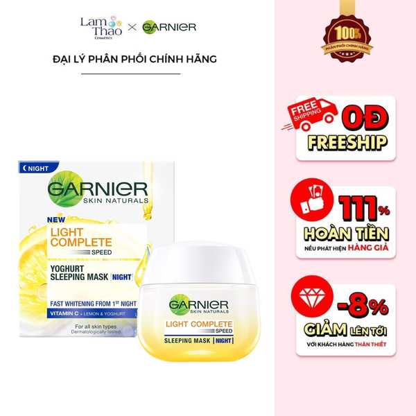 Mặt Nạ Ngủ Dưỡng Trắng Da Tinh Chất Sữa Chua Garnier Light Complete Yoghurt Sleeping Mask