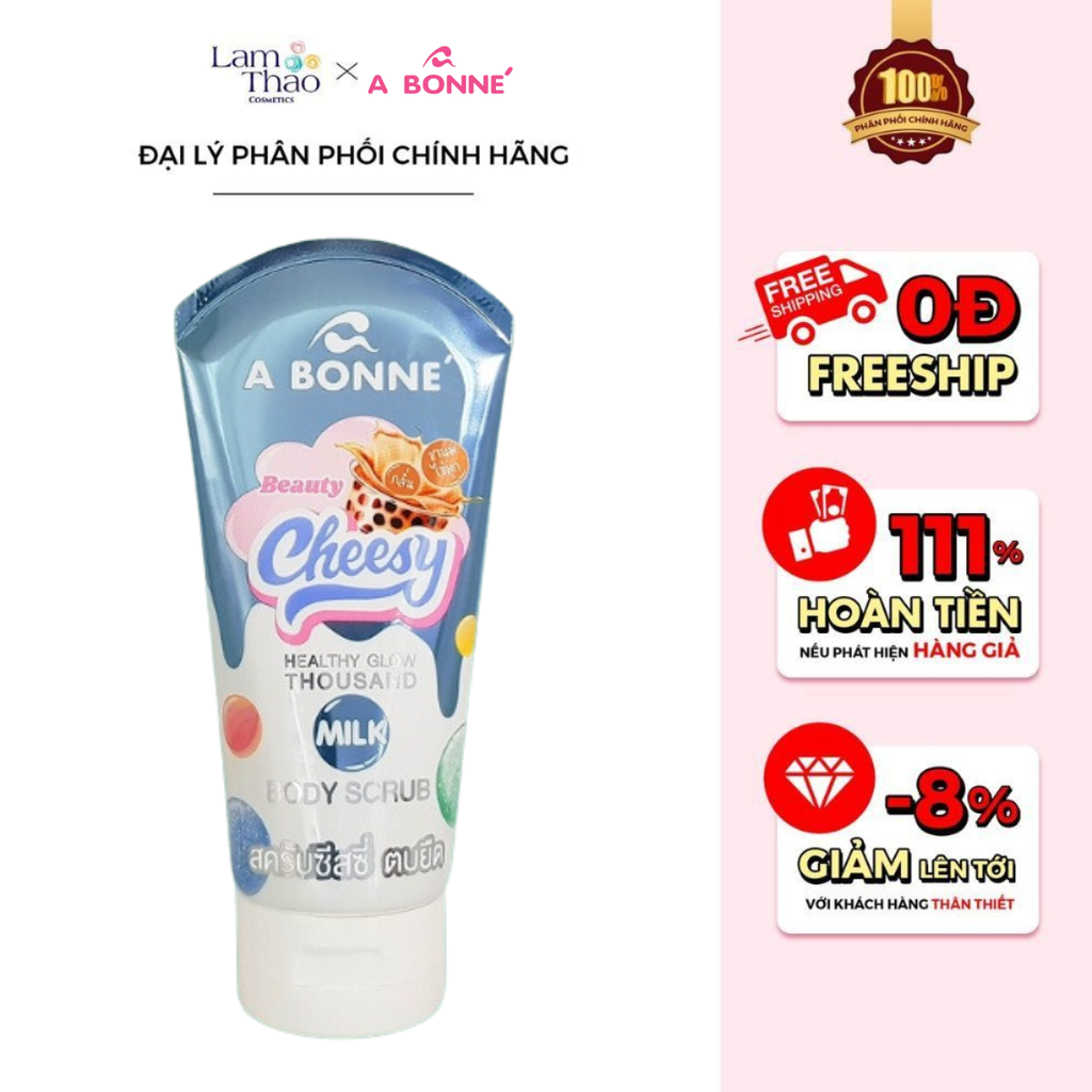 Tẩy Tế Bào Chết Làm Sáng Mịn Da Hương Trà Sữa A Bonne Beauty Cheesy Healthy Glow Thousand Milk Body Scrub