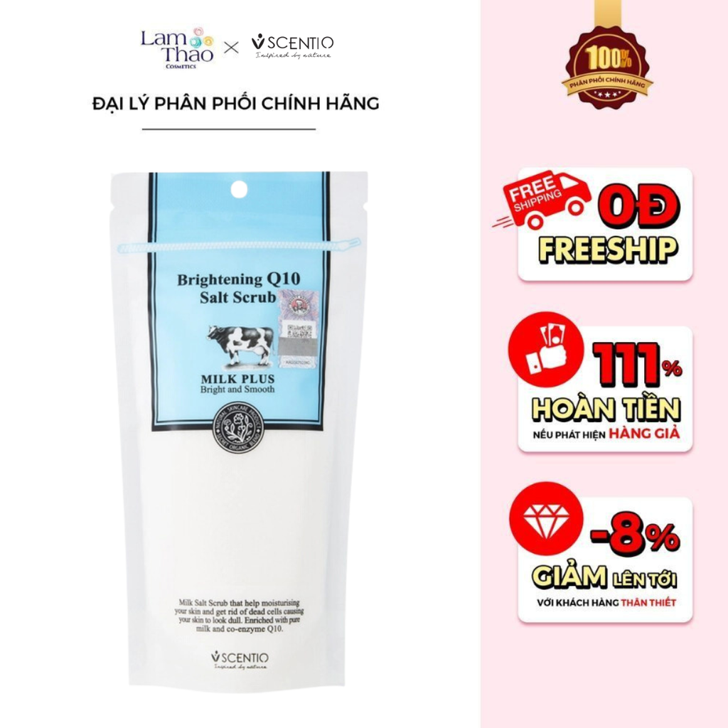 [COMBO 2 GÓI CÒN 89K/2SP] Muối Tẩy Tế Bào Chết Dưỡng Trắng Beauty Buffet Scentio Milk Plus Whitening Q10 Salt Scrub