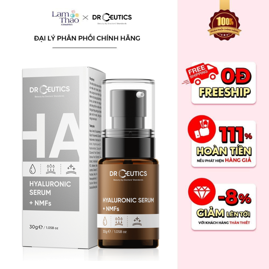 Tinh Chất Cấp Ẩm Căng Bóng Drceutics Hyaluronic Serum + NMFs