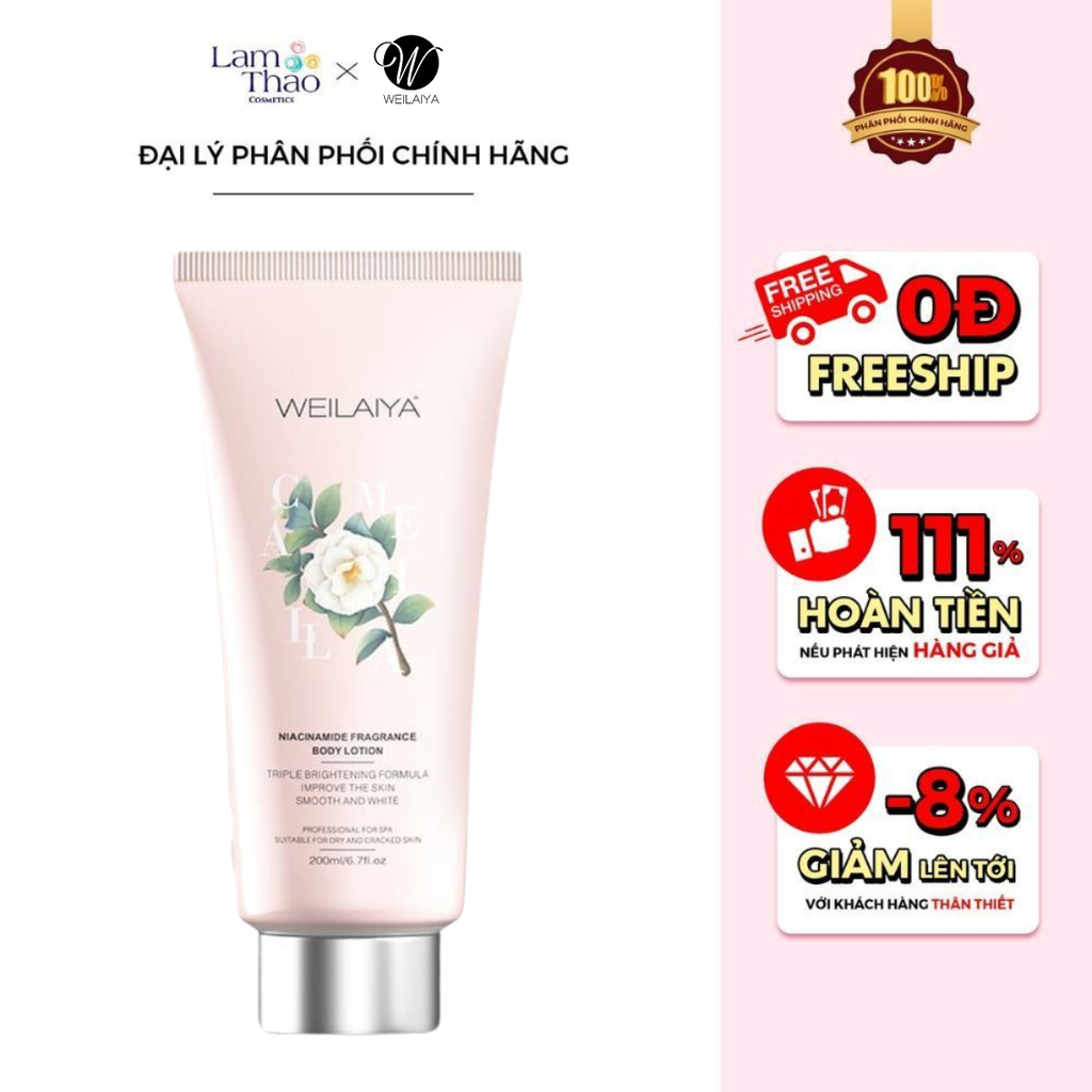 Sữa Dưỡng Thể Nước Hoa Giúp Trắng Da Hương Hoa Trà Weilaiya Niacinamide Fragrance Body Lotion