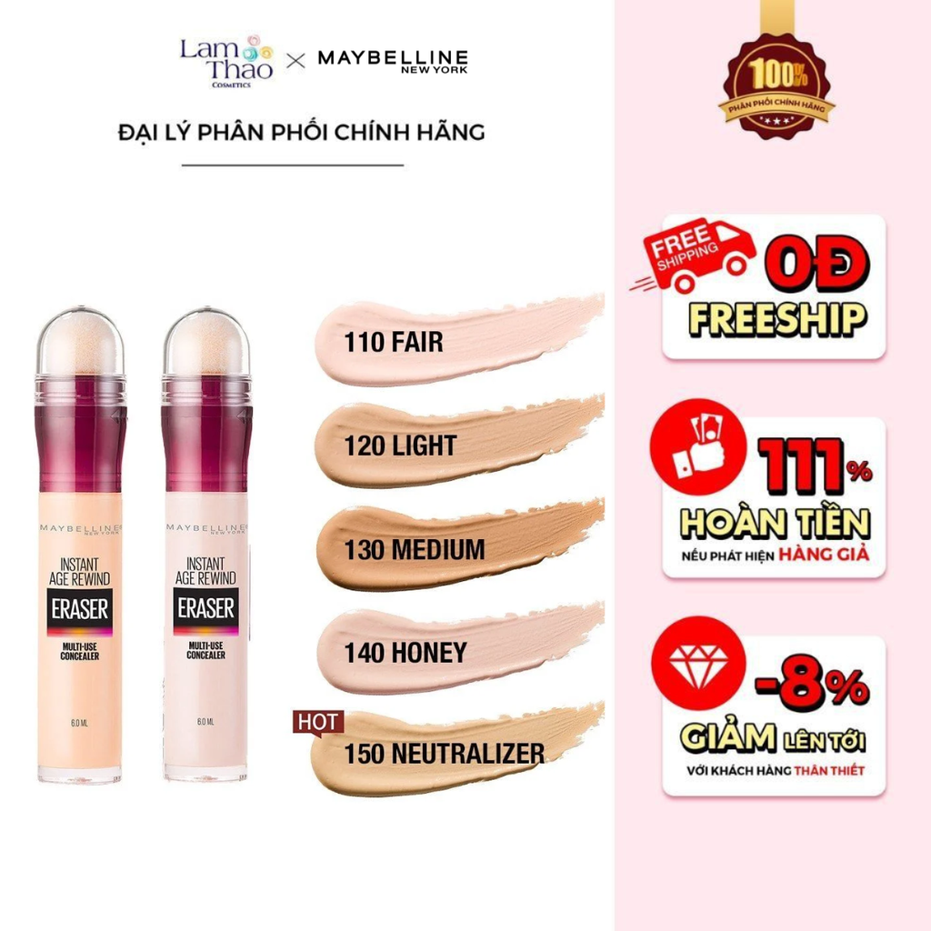 Kem Che Khuyết Điểm Maybelline Instant Age Rewind Eraser Multi-Use Concealer