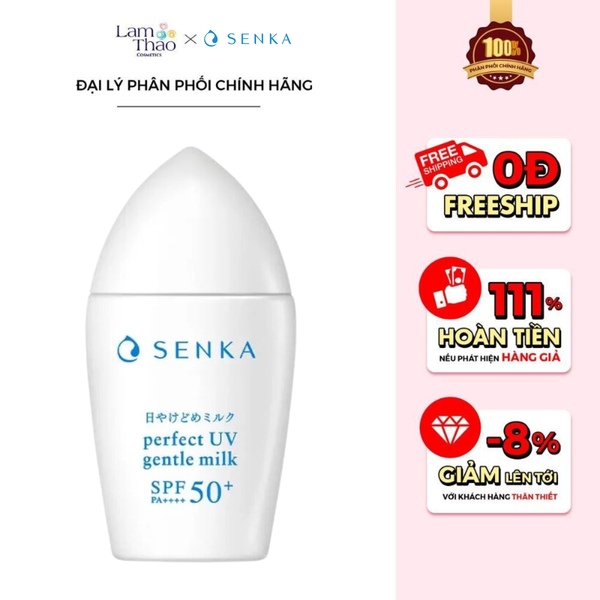 Sữa Chống Nắng Cho Da Nhạy Cảm Senka Perfect UV Gentle Milk SPF50+ PA++++
