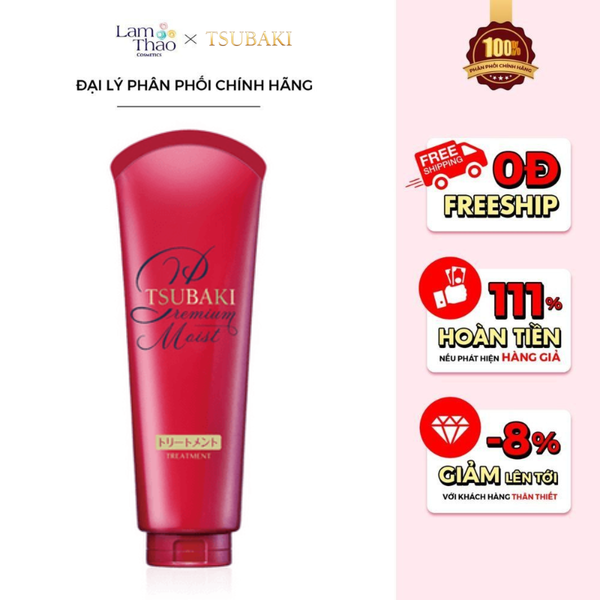 Kem Xã Cao Cấp Dưỡng Tóc Bóng Mượt Tsubaki Premium Moist Treatment