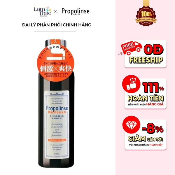 Nước Súc Miệng Diệt Khuẩn Cho Người Hút Thuốc Lá Propolinse Refresh