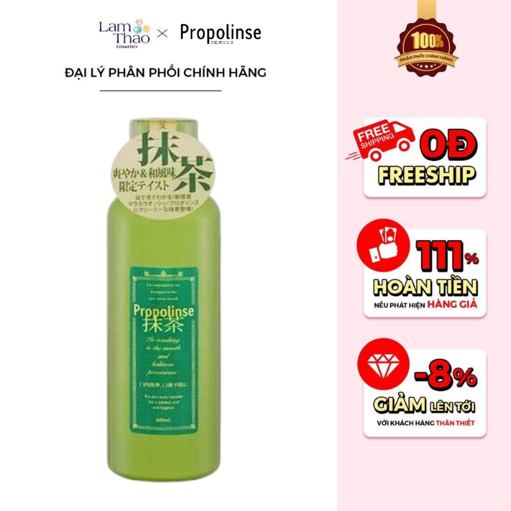 Nước Súc Miệng Trà Xanh Làm Sạch Mảng Bám Propolinse Green Tea