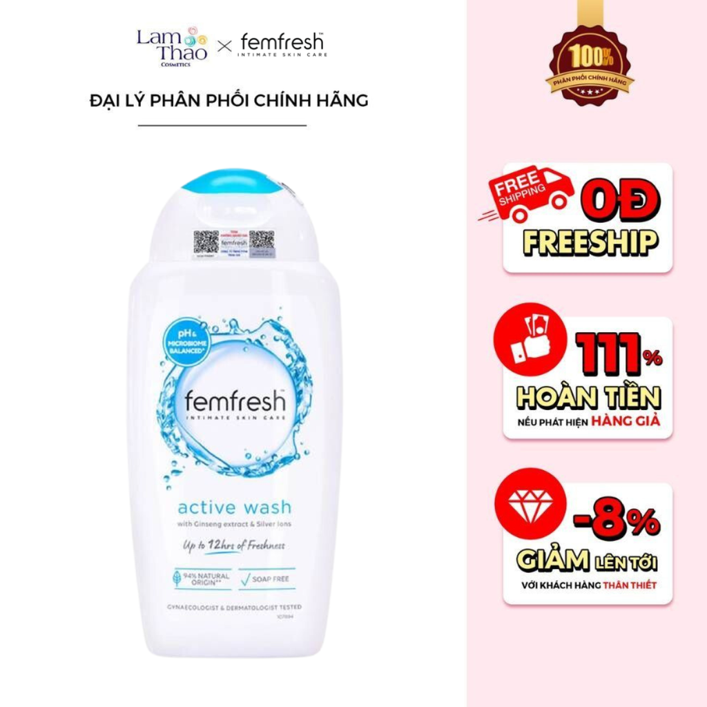 Dung Dịch Vệ Sinh Phụ Nữ Cao Cấp Năng Động Femfresh Active Fresh Wash