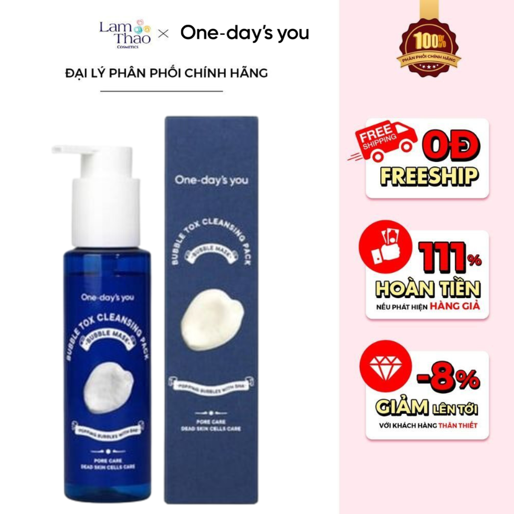 Sữa Rửa Mặt Tạo Bọt Hỗ Trợ Giảm Mụn Đầu Đen One-day's You Bubble Tox Cleansing Pack 100ml