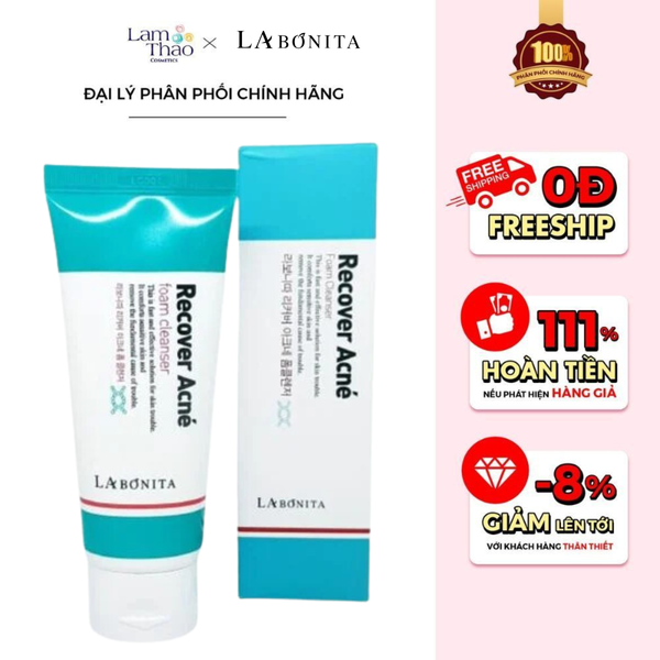 Sữa Rửa Mặt Cho Da Dầu Mụn La Bonita Recover Acne Foam Cleanser 100ml