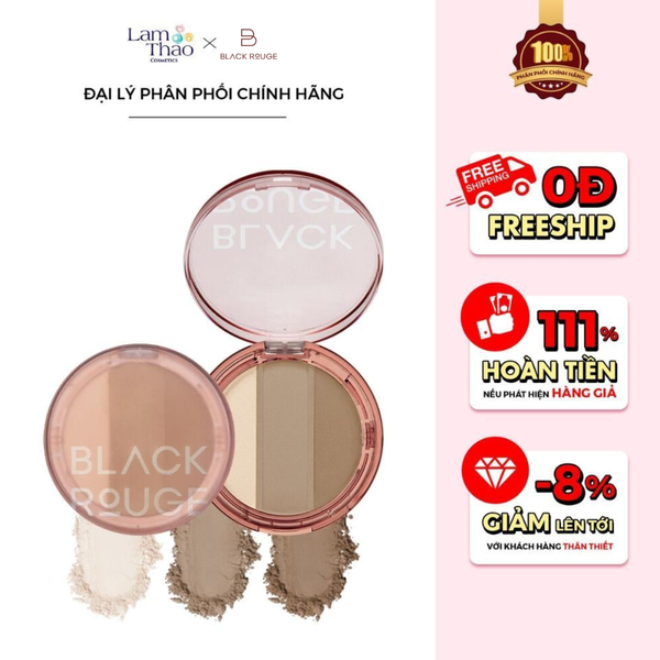 Phấn Highlight Và Tạo Khối Black Rouge Up And Down Triple Contouring