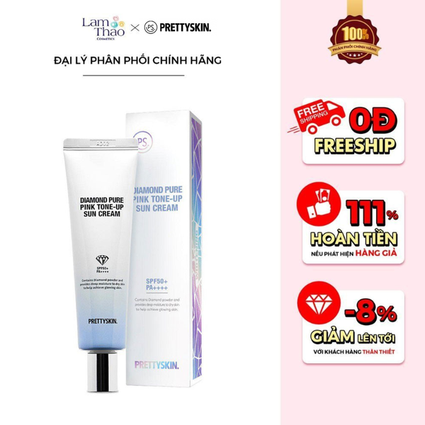 Kem Chống Nắng Nâng Tone Pretty Skin Diamond Pure Pink Tone Up Sun Cream SPF50+ PA++++