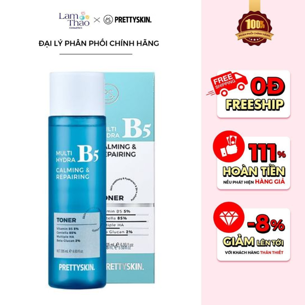 Nước Hoa Hồng Phục Hồi Dưỡng Trắng Pretty Skin Multi Hydra B5 Calming & Repairing Toner